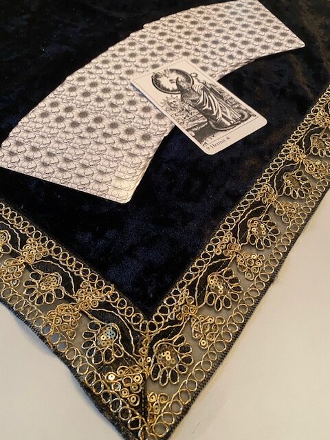 Tapis de cartomancie - Rosa Plume - noir intense