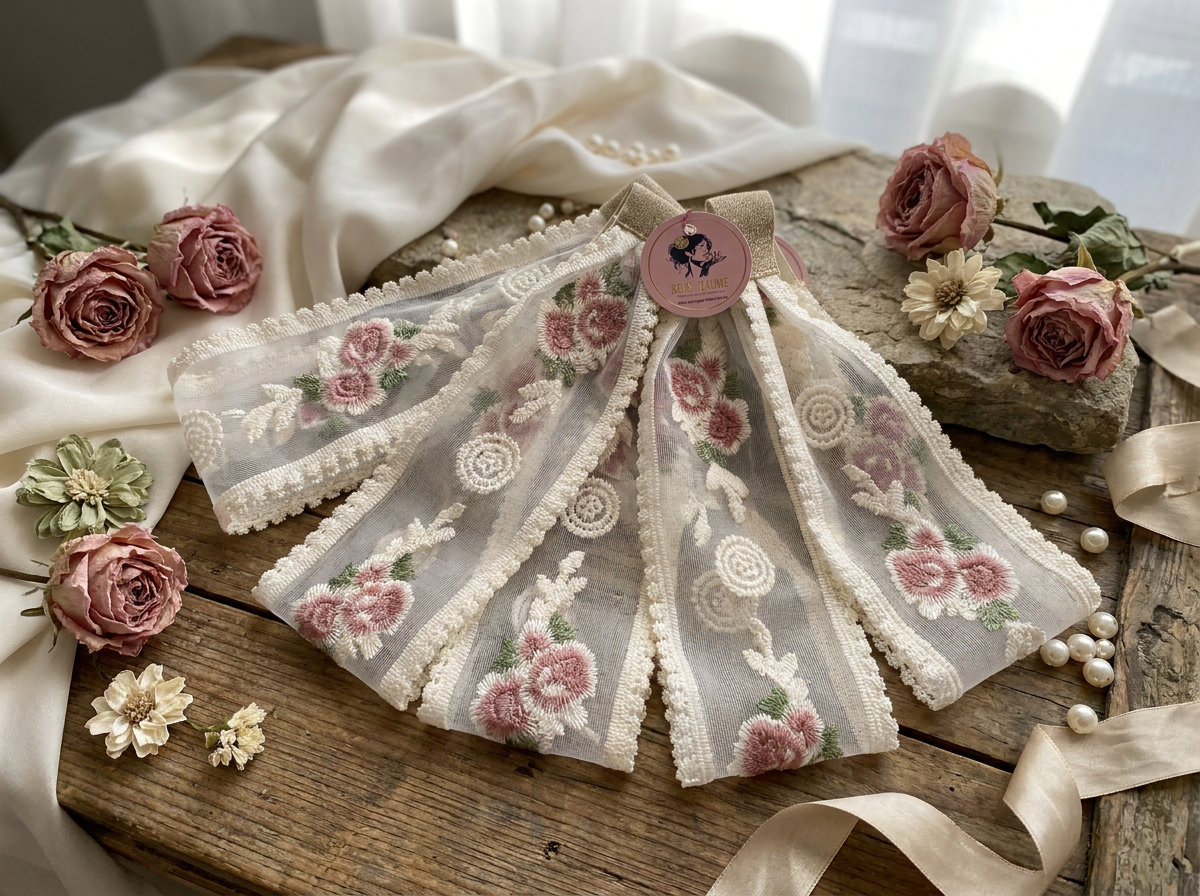 headband dentelle fleurie décor